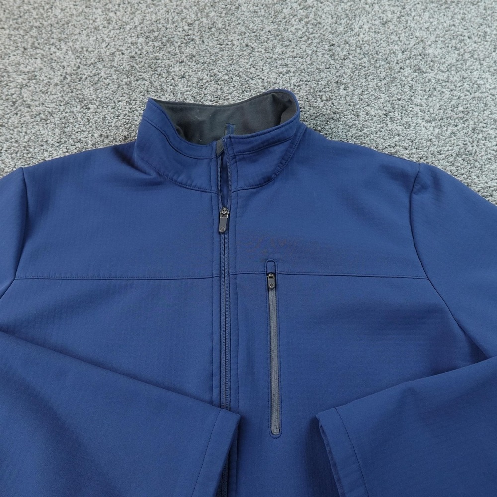Lands End Jacket Mens LT Blue Softshell Full Zip Windbreaker Coat Outdoor Hiking